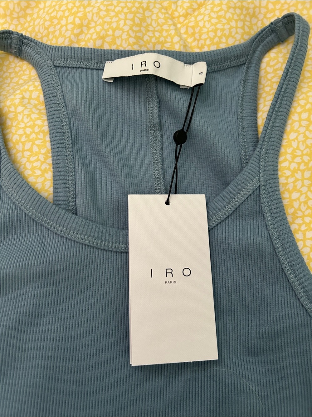 IRO Slate Blue Ribbed Racerback Tank - Picture 2 of 3